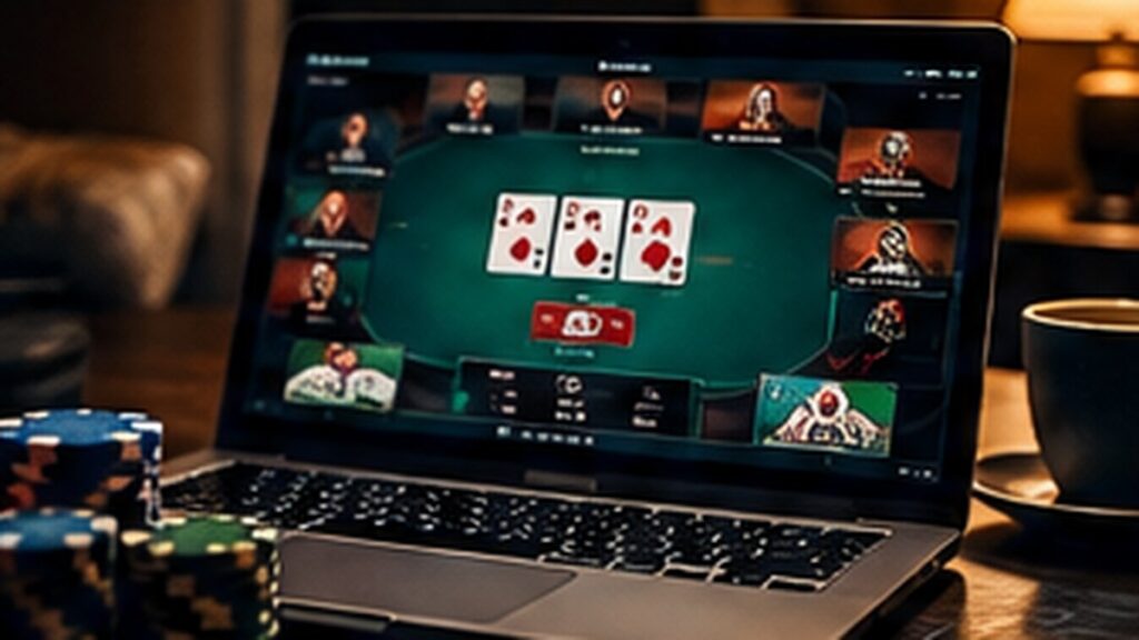 Poker history editorial illustration for The History of Online Poker: From Early Internet Card Rooms to Modern Platforms